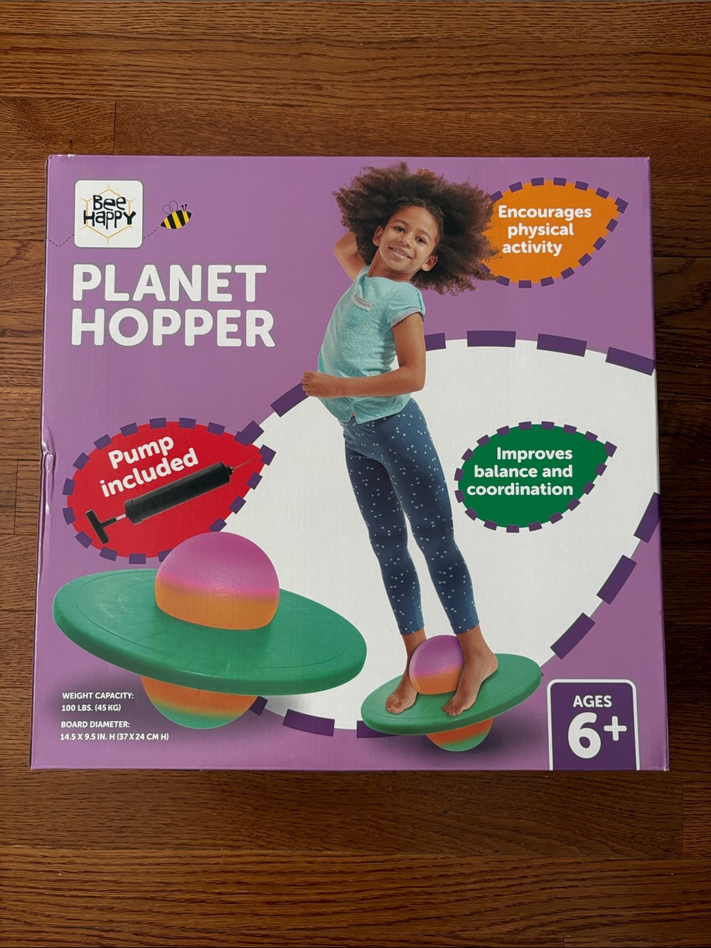 New in box- Planet Hopper Balance Trainer - Green with Pink & Orange Dome